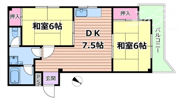 西川マンションの物件間取画像